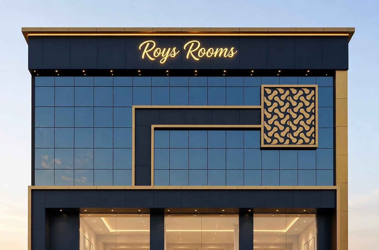 Roys Rooms Modernized Building Facade